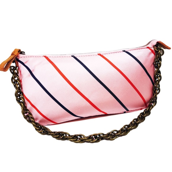J. Crew Handbags - J. Crew Striped Shoulder Bag Clutch w/ Gold Chain